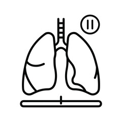 Promote lung health and respiratory wellness with this simple line drawing, ideal for medical education and healthcare marketing materials seeking clarity