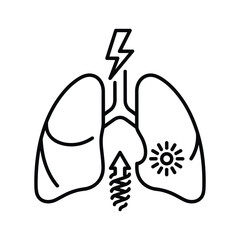 Lung health concept for respiratory problems, asthma, and pneumonia, breathing issues illustration for medical and healthcare content creation