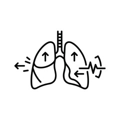 Breathe Easy With Modern Lung Health Icon For Medical Design Projects, Promoting Wellness and Respiratory Care Education With Clear Visuals