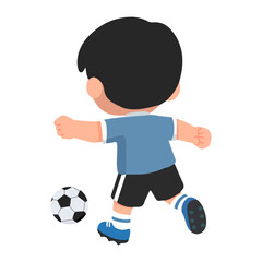Obraz premium Illustration of Boy Kicking Soccer Ball