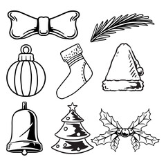 Christmas element vector set design