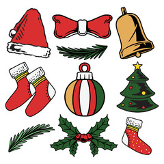 Christmas element vector set design