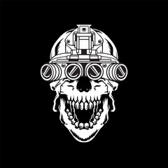 Tactical skull with night vision helmet 