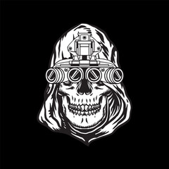 Tactical skull with night vision helmet 