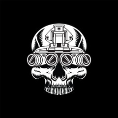Tactical skull with night vision helmet 