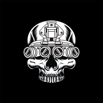 Tactical skull with night vision helmet 