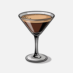 A close-up of an elegant chocolate cocktail showcasing creamy textures and rich colors, perfect for dessert lovers and cocktail enthusiasts seeking something unique.