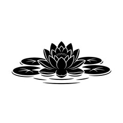 Fototapeta premium “Water Lily Silhouette Floral Illustration”
