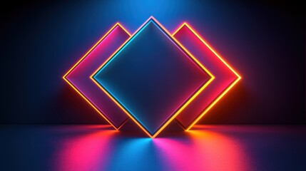 Neon diamond shapes, vibrant colors