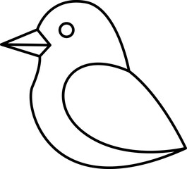 Clean Outline Small Bird Animal Icon