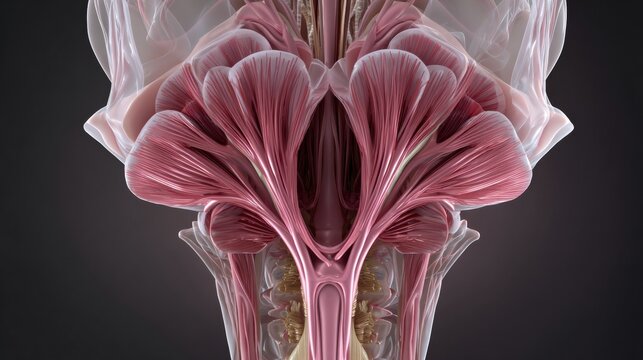 Detailed Illustration of the Female Reproductive System Anatomy With Clear Muscle and Structural Representation