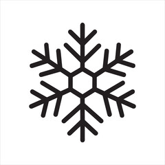 Minimalist snowflake icon outline design