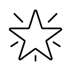 Obraz premium Outline Shining Star Success Achievement Line Art Icon 