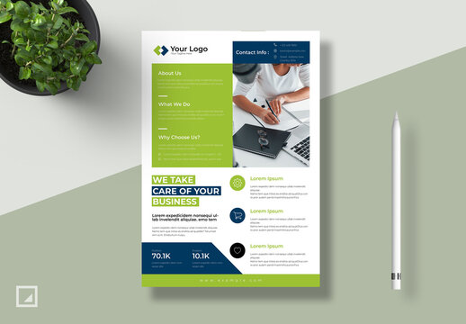 Green Accent Business Flyer Layout