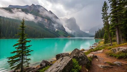 mountain lake in Yosemite National Park