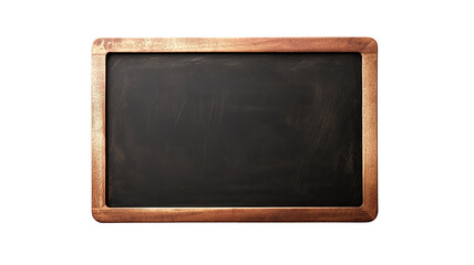 Blackboard with dark matte writing surface classic school chalk board texture educational classroom element clean teaching display isolated on white background