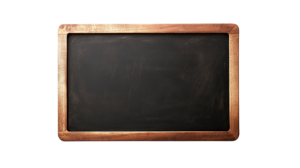 Blackboard with dark matte writing surface classic school chalk board texture educational classroom element clean teaching display isolated on white background