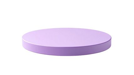 Modern pastel purple podium with smooth minimalist shape stylish geometric display stand contemporary decorative platform detail isolated on white background