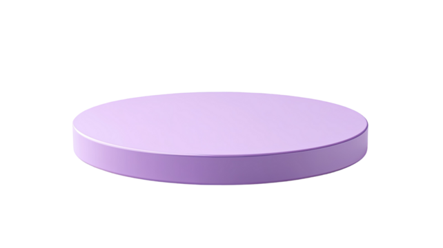 Modern pastel purple podium with smooth minimalist shape stylish geometric display stand contemporary decorative platform detail isolated on white background