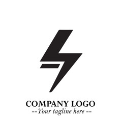 Sleek Electrical Logo Symbol on a Clean White Background for Modern Branding Design Elements Art
