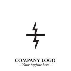 Obraz premium Sleek Electrical Logo Symbol on a Clean White Background for Modern Branding Design Elements Art