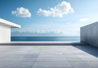 Modern Minimalist Architecture overlooking Ocean