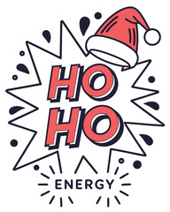 Ho Ho Ho Energy Comic Style T Shirt Design
