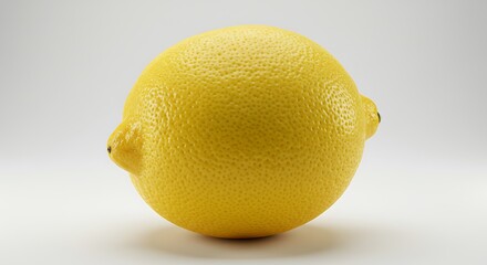 Vibrant yellow lemon against white background isolated stock photo