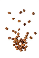 The coffee bean isolate on white, high resolution image take from 45MP camera