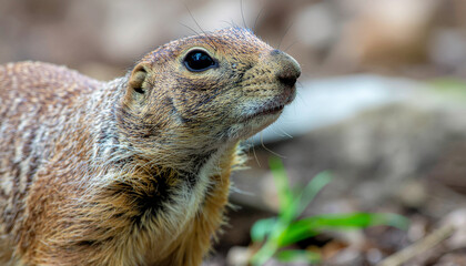 Generative AI close up of a squirrel blurred background