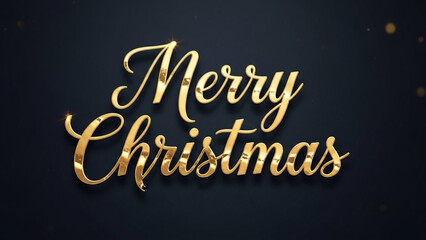A festive merry christmas message in elegant gold lettering against a dark backdrop, perfect for holiday greetings and seasonal designs, conveying warmth and cheer
