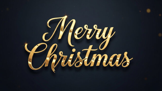 A festive merry christmas message in elegant gold lettering against a dark backdrop, perfect for holiday greetings and seasonal designs, conveying warmth and cheer