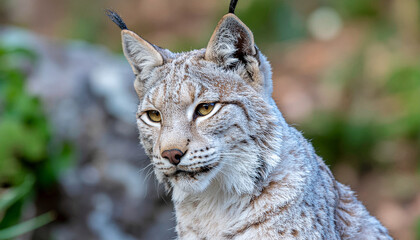 Generative AI portrait of a Iberian lynx or lynx pardinus in the snow