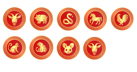 red and white easter eggs isolated on white