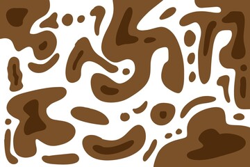 High-contrast abstract pattern with brown tones and white. Swirling, organic, and cut-out shapes create a vibrant, clean, and earthy fluid design, ideal for posters, headers, or modern graphic element