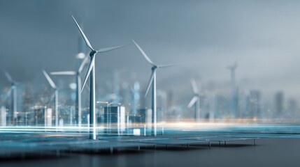 Wind turbines generating clean energy