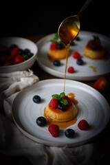 Flan with berries