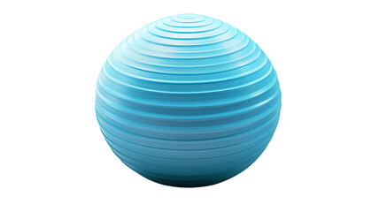 Blue fitness ball with smooth exercise surface durable workout sphere gym training equipment balanced stability tool detail isolated on white background