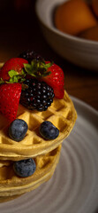 pancakes with berries and blueberries