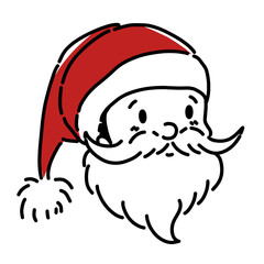 Hand-drawn Cute Santa Claus clipart illustration in a simple and festive Christmas style
