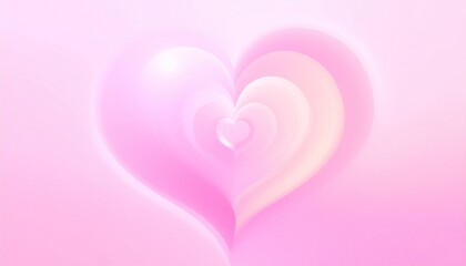 A glowing pink heart radiating layered hearts outward on a soft pink background, evoking warmth and love.