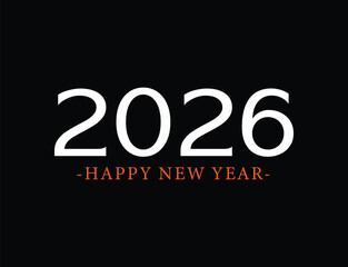 Happy New Year 2026 design on black background