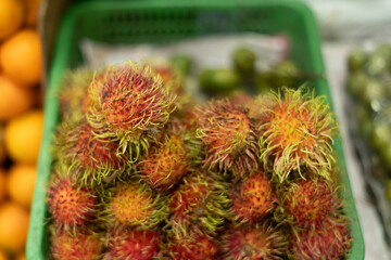 Fototapeta premium Close-up of fresh rambutan fruit.