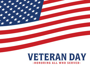 Veteran day with soldier and America flag on background