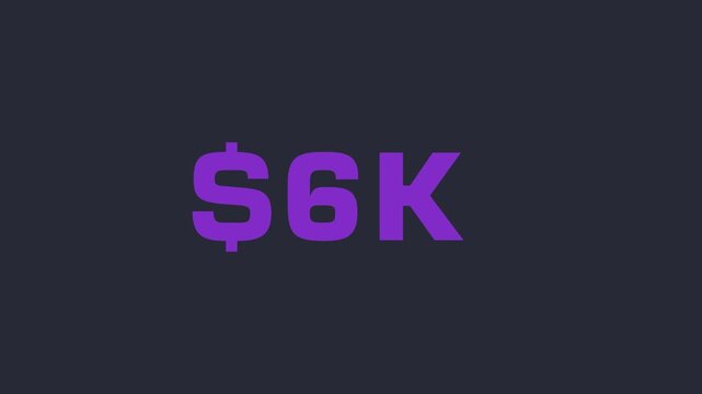 Dollar amount 1K to 12K $ sign dark background