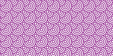 seamless pattern with circles purple overlap swirl fabric vector overlapping textile background.	