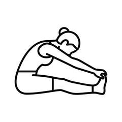 Enhance your flexibility with this inspiring yoga pose line art, perfect for health and wellness campaigns, simple and minimalistic design for fitness projects