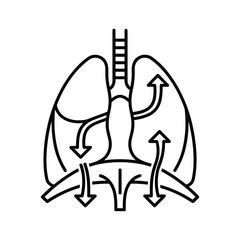 Explore the human lung anatomy with this clear illustration of respiratory airflow, perfect for medical education and health awareness campaigns