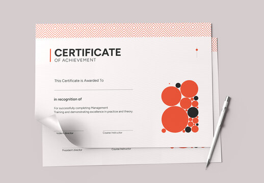 Modern Certificate Template Minimal Award Geometric Design