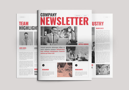 Modern Corporate Company Newsletter Template for Business Editorial Design